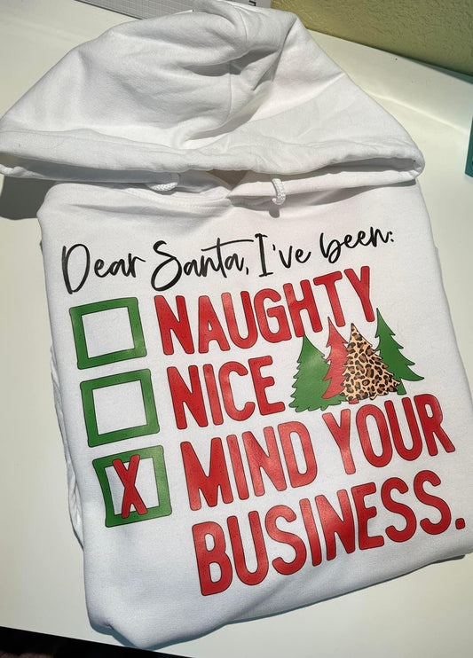 Dear Santa, Mind Your Business Hoodie