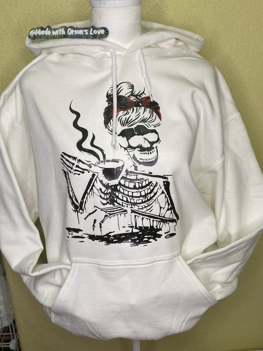 Skeleton with Coffee Hoodie