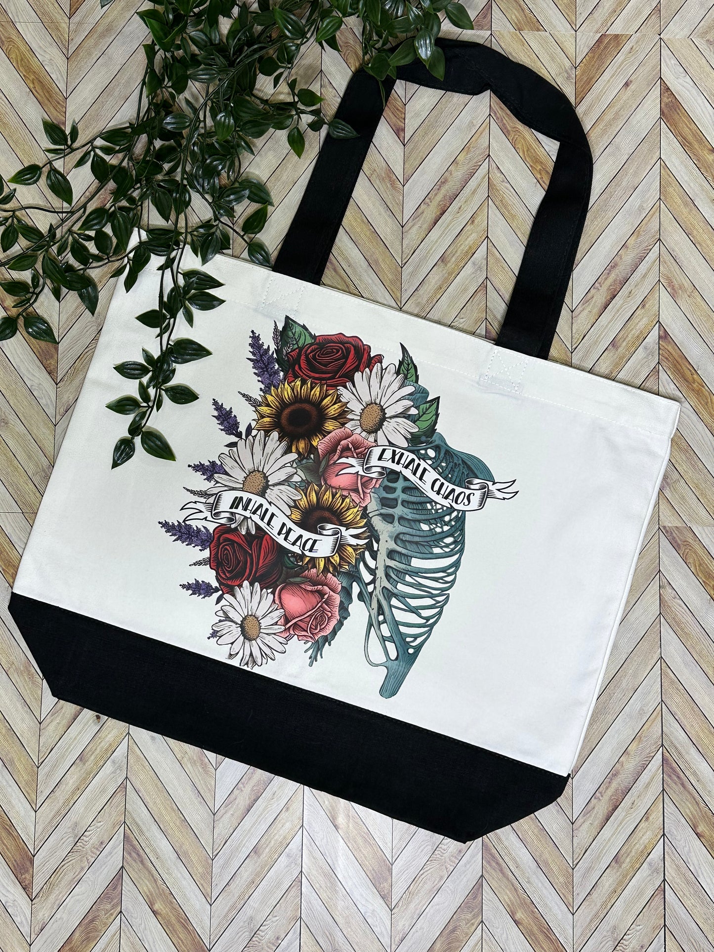 Inhale Peace Exhale Chaos Tote